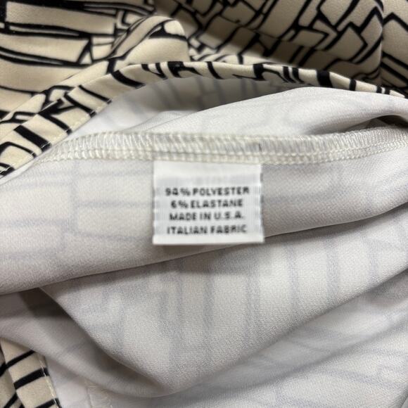 Bryn Walker Size M Top Keeley Cream and Black Geometric Print Tunic Lagenlook - Picture 7 of 13